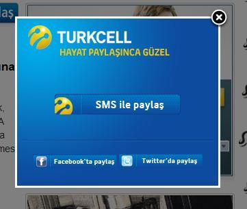 Yeni Turkcell ile Paylaş Butonu Geldi