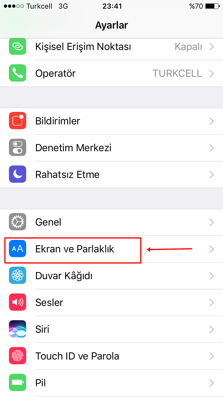 iPhone 6’da Otomatik Parlaklık Nasıl Açılır?