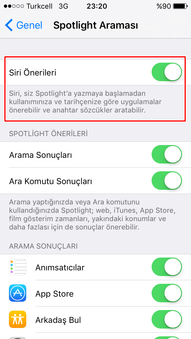 iPhone’da Siri Önerileri Nasıl Açılır/Kapatılır?