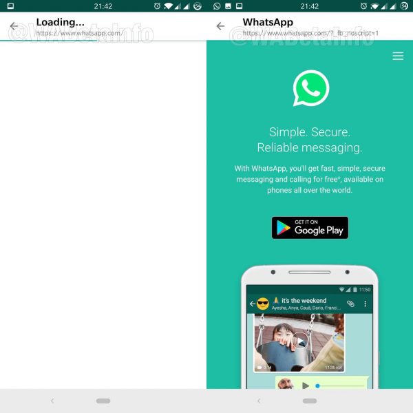 WhatsApp Dahili Tarayıcı Geliyor