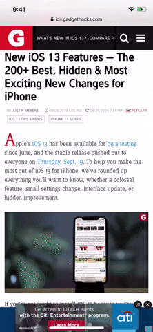iOS 13 Kaydırma Çubuğu Nedir?