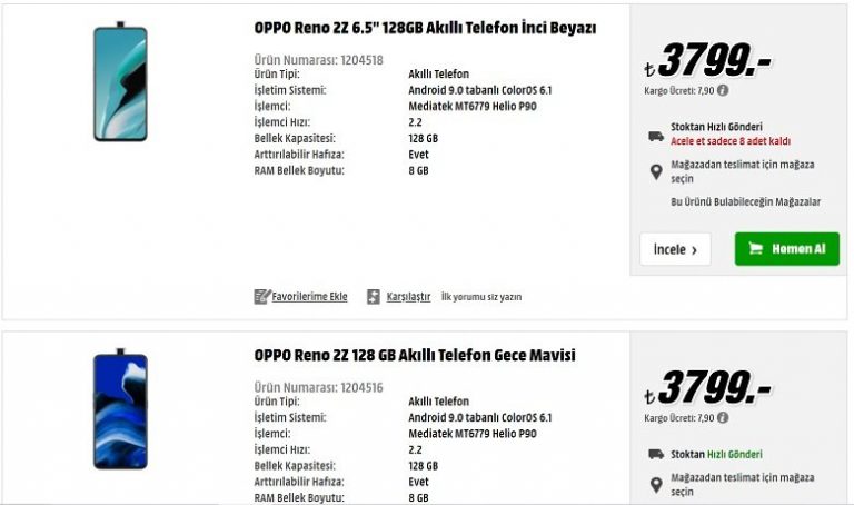 Oppo Reno 2Z Türkiye Fiyatı Ve Özellikleri